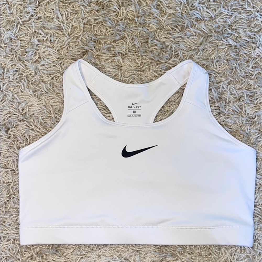 Nike white sports bra